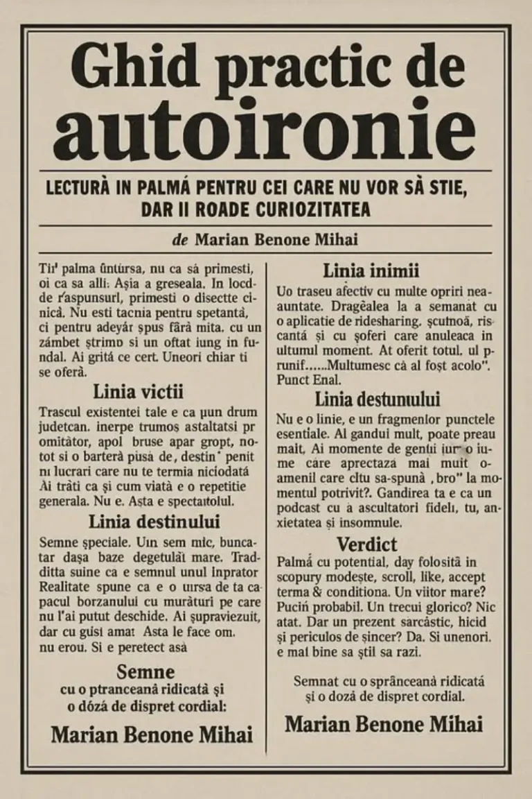 Ghid practic de autoironie: Lectură în palmă pentru cei care nu vor să știe, dar îi roade curiozitatea