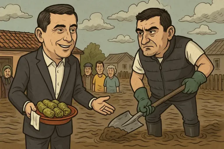 Vizita la sinistrați: Călin Georgescu și George Simion