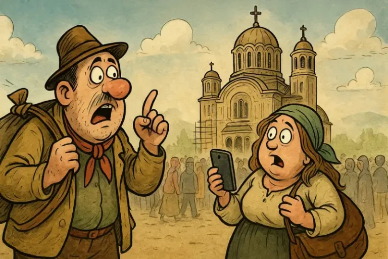 Pelerini rătăciți la Catedrala Mântuirii Neamului Prost