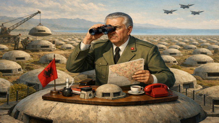 Enver Hodja la biroul de bunker