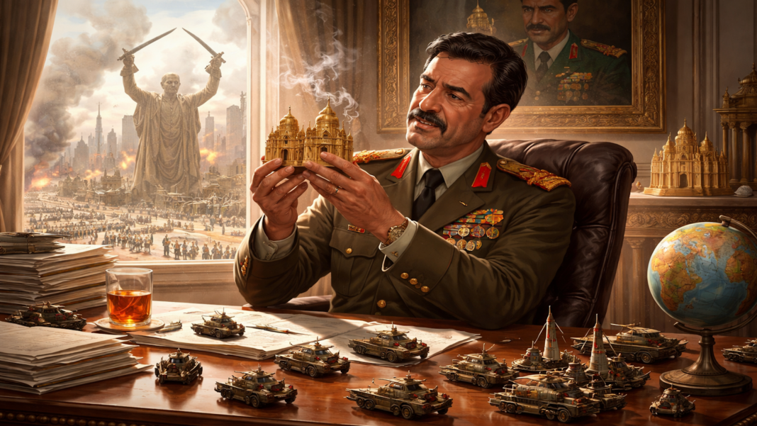 Saddam și biroul opulent